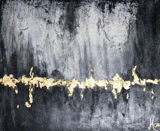 Abstraktes Kunstwerk von Melanie Hafner | Blattgold
