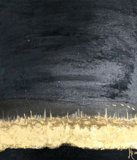 Abstraktes Kunstwerk von Melanie Hafner | Blattgold