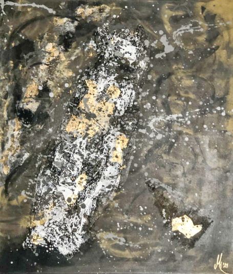 Abstraktes Kunstwerk von Melanie Hafner | Blattgold