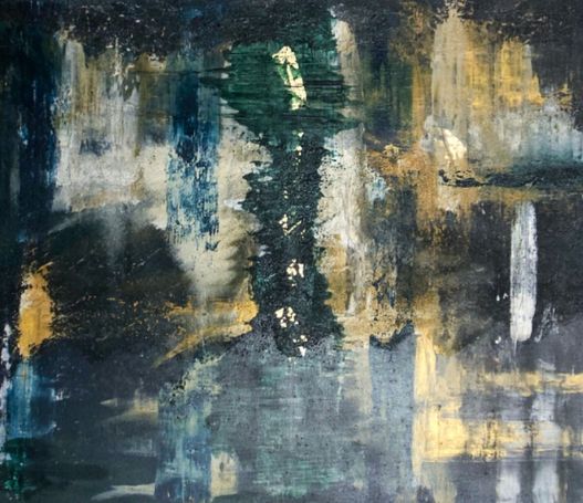 Abstraktes Kunstwerk von Melanie Hafner | Blattgold